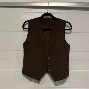 Brown Button-Up Vest